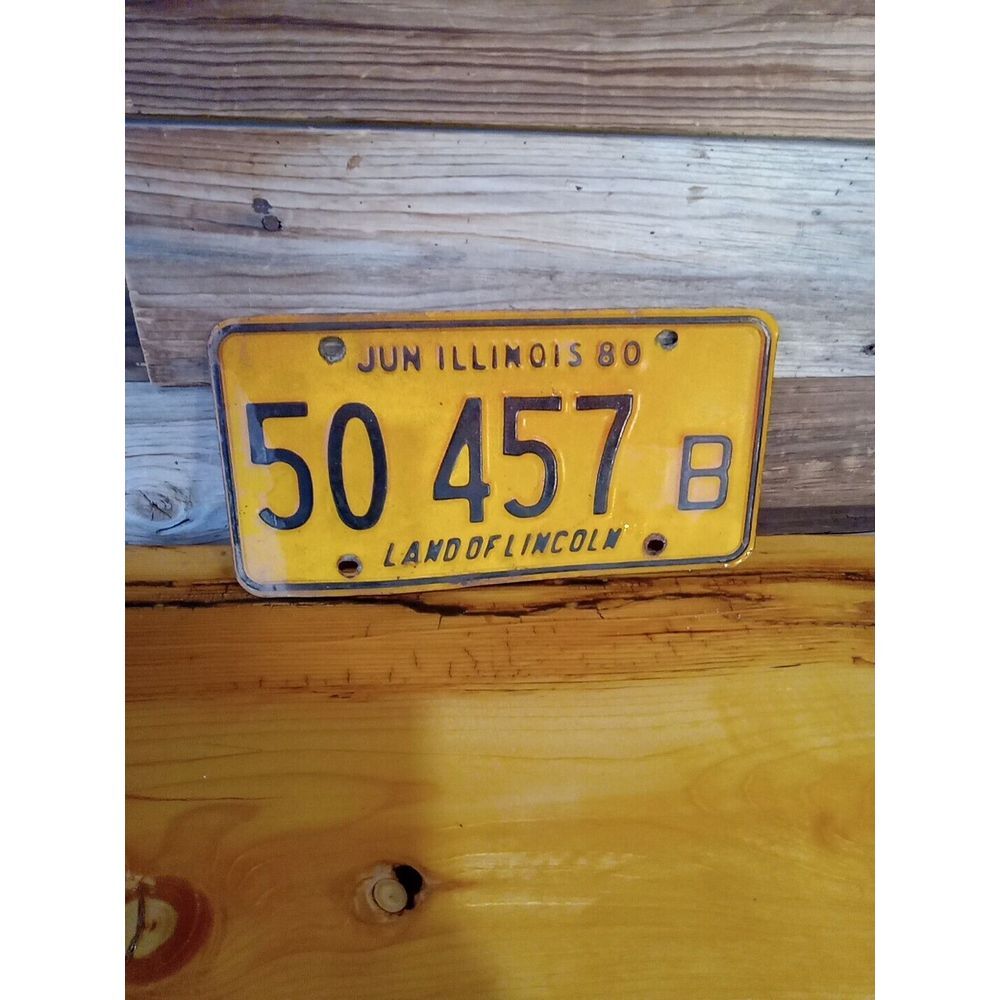 Illinois Land Of Lincoln June 1980 Vintage Truck Plate 1 Plate)